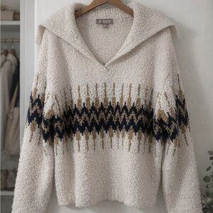 J. Crew Cream Patterned Women's Sweater